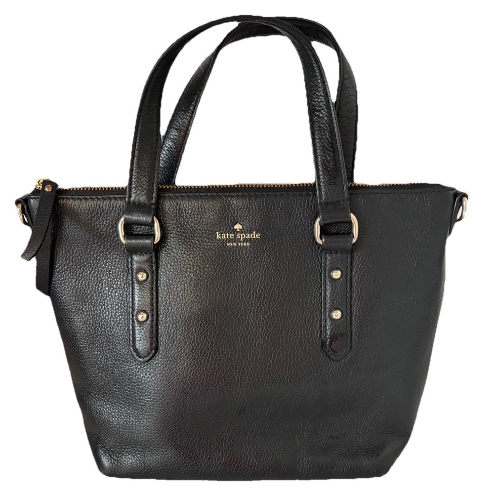 Kate Spade Larchmont Avenue Small Penny Black Leather Satchel WKRU5622 No Strap